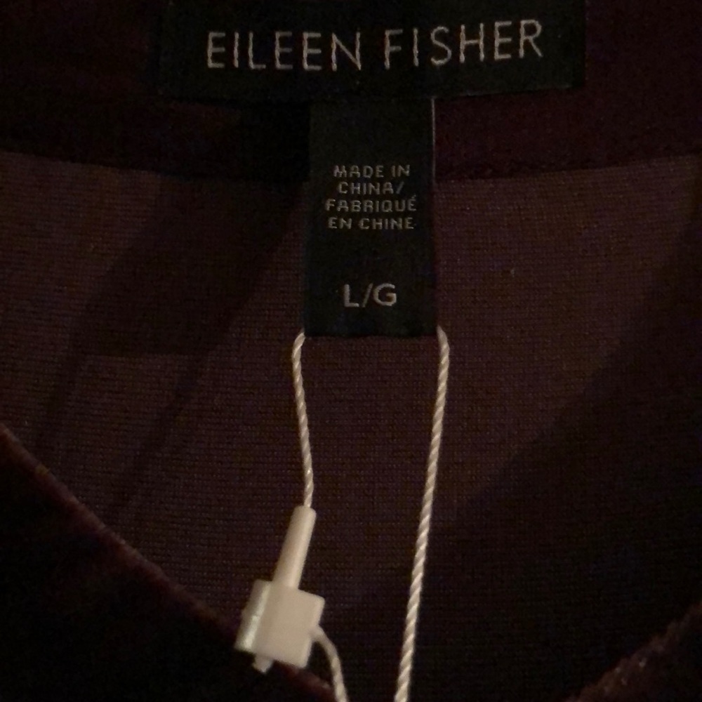 ❌SOLD❌NWT EILEEN FISHER Cassis Silk Velvet Shirt Dress Size L - Picture 12 of 16
